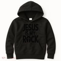 Biblical Jesus Is My Rock Christian Kids Hoodie thumb 0