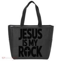 Biblical Jesus Is My Rock Christian Tote Bag thumb 0