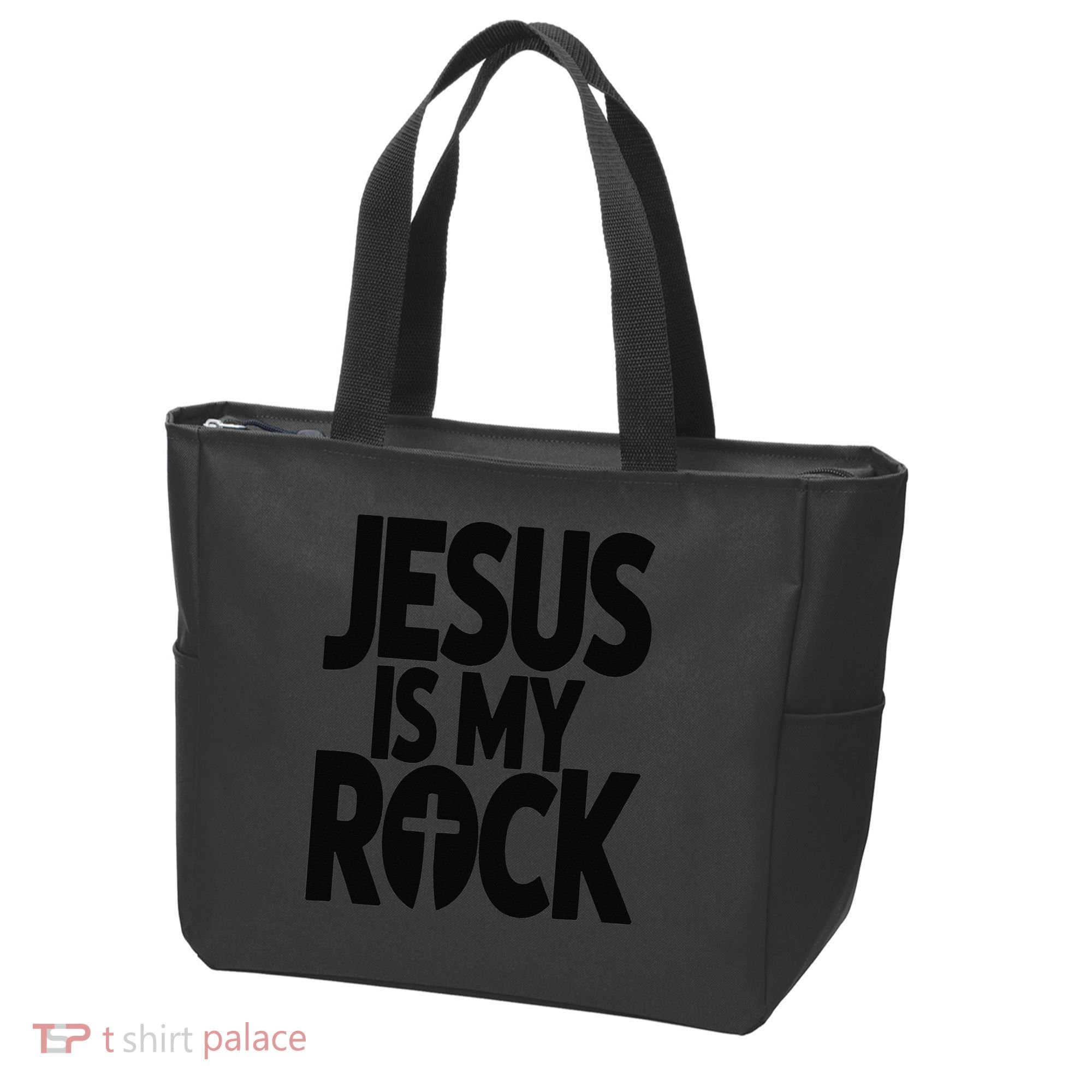 Biblical Jesus Is My Rock Christian Tote Bag