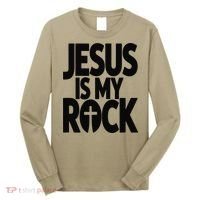 Biblical Jesus Is My Rock Christian Long Sleeve Shirt thumb 0
