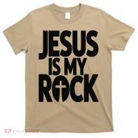 Biblical Jesus Is My Rock Christian T-Shirt thumb 0
