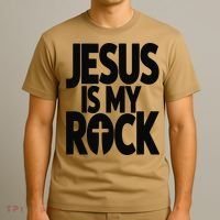 Biblical Jesus Is My Rock Christian T-Shirt thumb 3