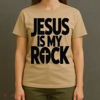 Biblical Jesus Is My Rock Christian T-Shirt thumb 4