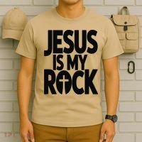 Biblical Jesus Is My Rock Christian T-Shirt thumb 6