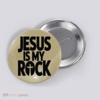 Biblical Jesus Is My Rock Christian Button thumb 0
