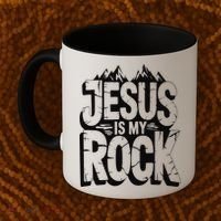 Biblical Jesus Is My Rock Christian Coffee Mug thumb 2