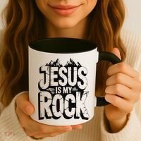 Biblical Jesus Is My Rock Christian Coffee Mug thumb 3