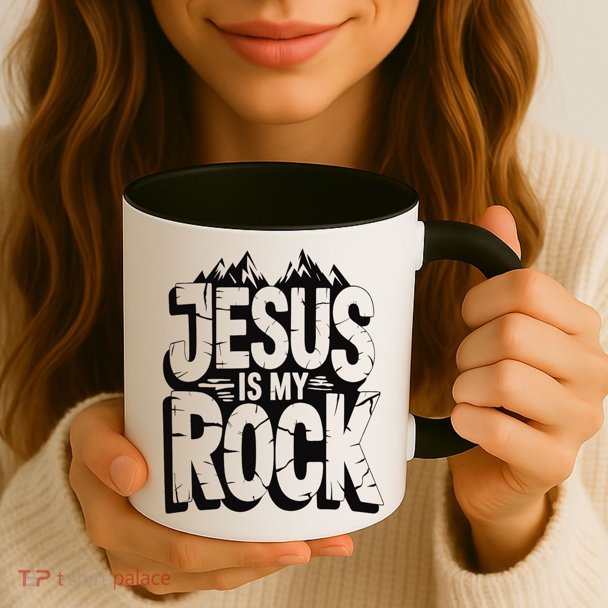 Biblical Jesus Is My Rock Christian Coffee Mug