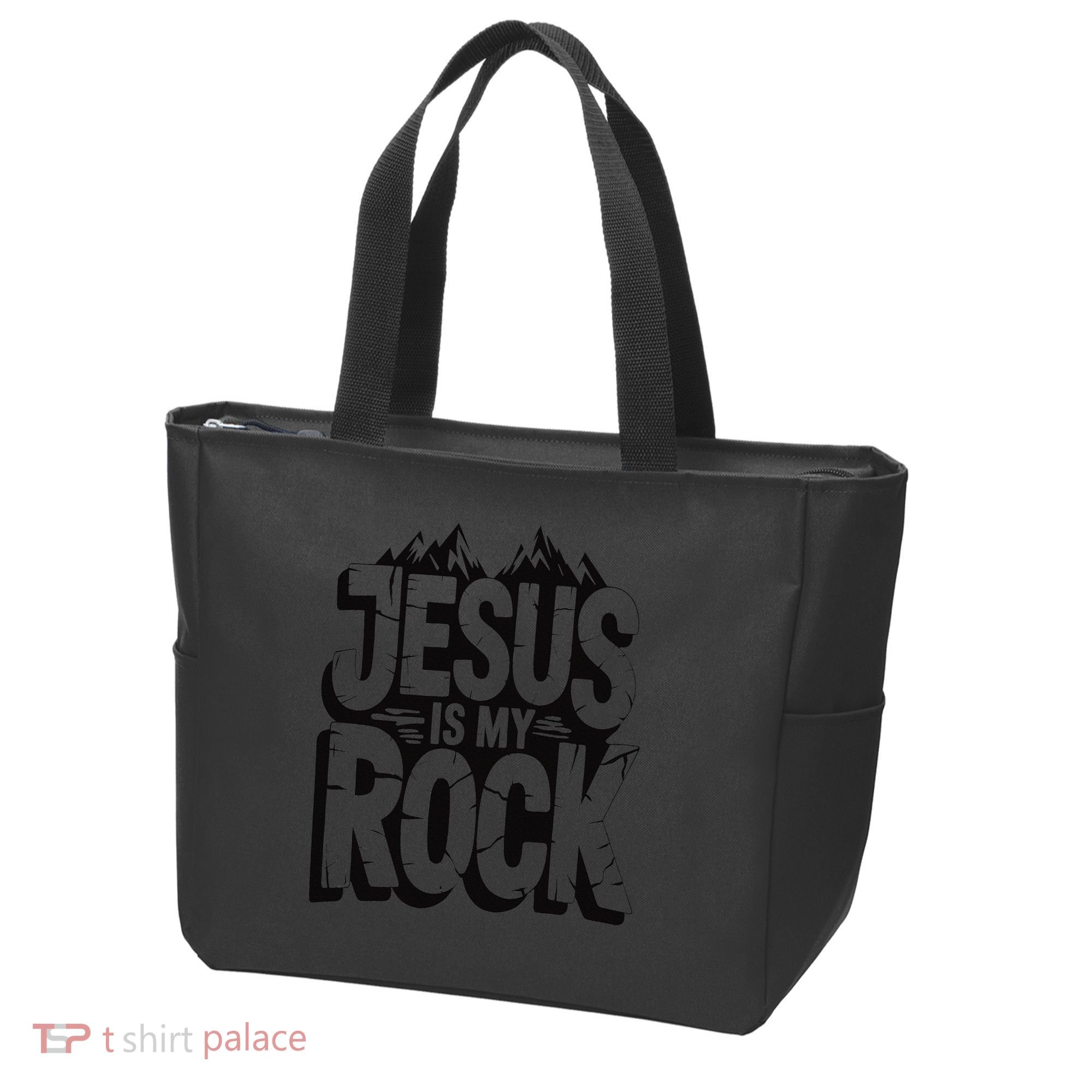 Biblical Jesus Is My Rock Christian Tote Bag