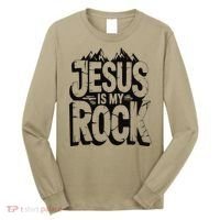 Biblical Jesus Is My Rock Christian Long Sleeve Shirt thumb 0