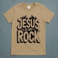 Biblical Jesus Is My Rock Christian T-Shirt thumb 5