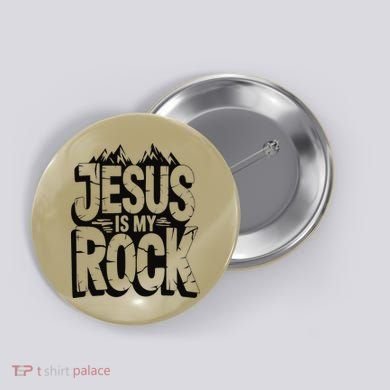 Biblical Jesus Is My Rock Christian Button