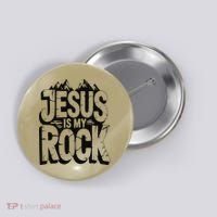 Biblical Jesus Is My Rock Christian Button thumb 0