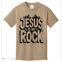 Biblical Jesus Is My Rock Christian Kids T-Shirt thumb 0
