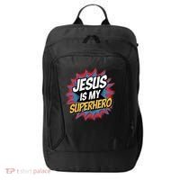 Boy Jesus Is My Superhero Christian City Backpack thumb 0
