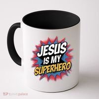 Boy Jesus Is My Superhero Christian Coffee Mug thumb 0