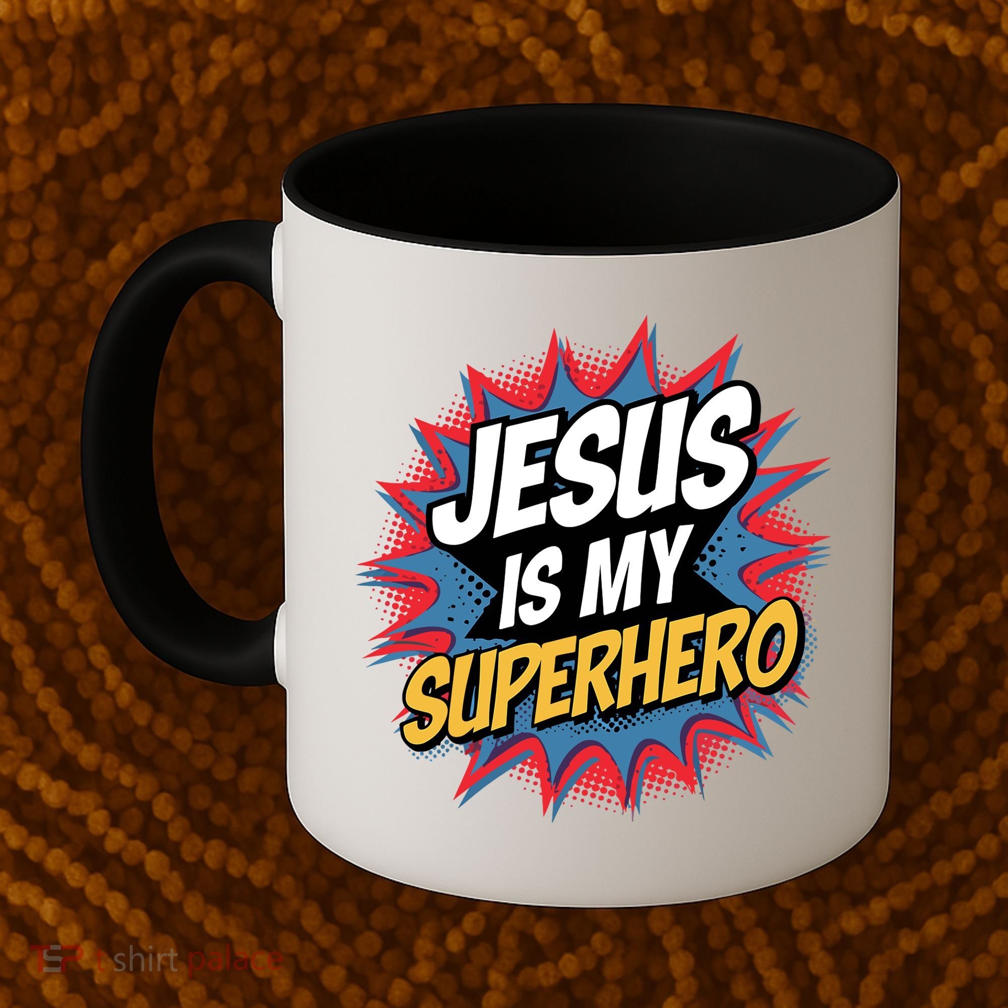 Boy Jesus Is My Superhero Christian Coffee Mug