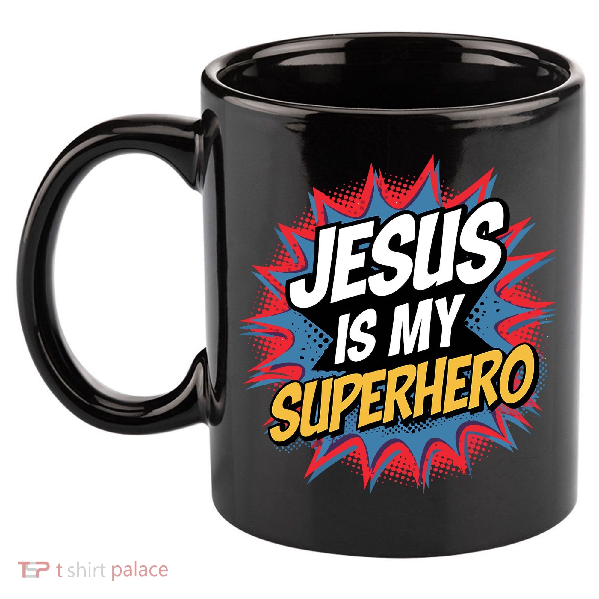 Boy Jesus Is My Superhero Christian 11oz C Handle Ceramic Mug