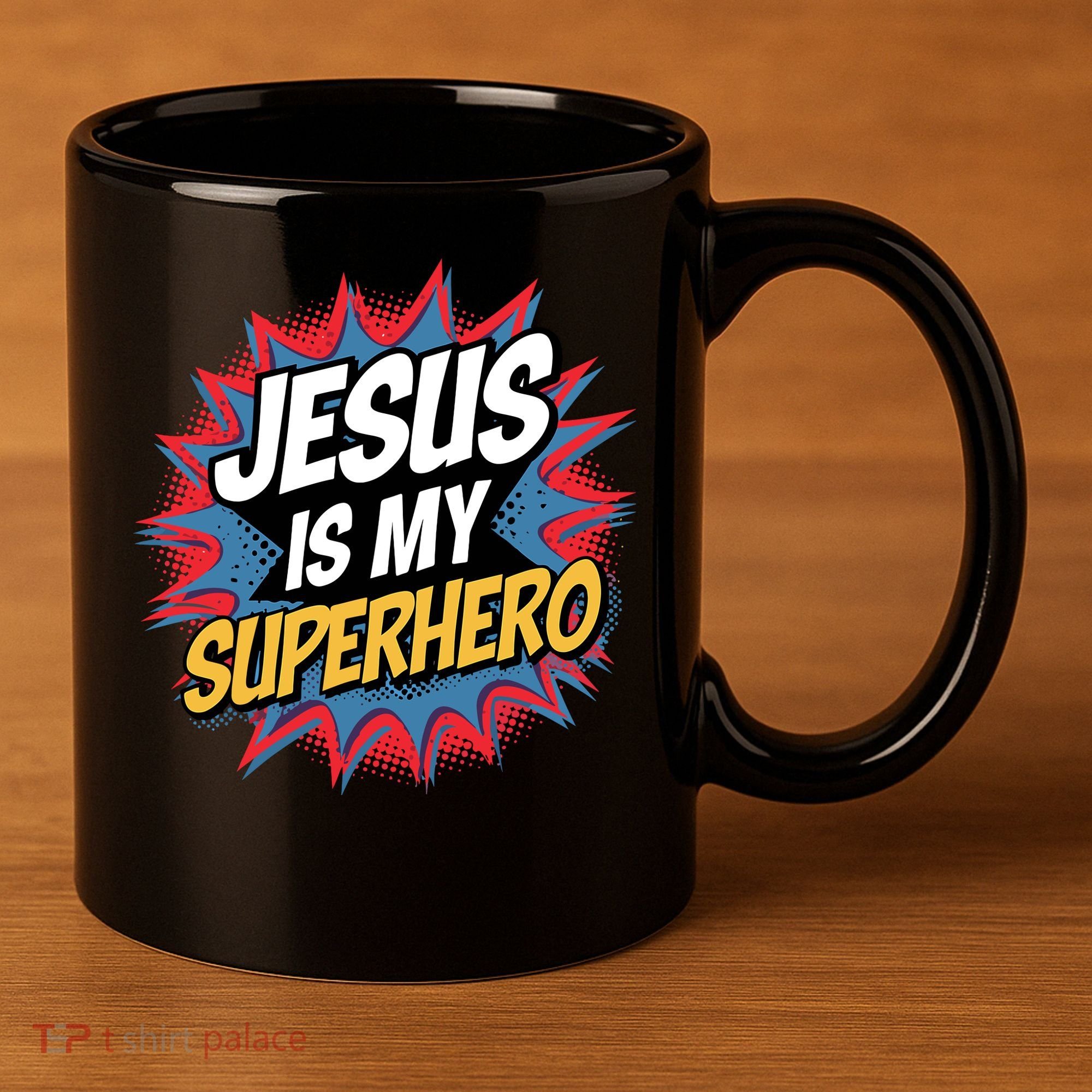 Boy Jesus Is My Superhero Christian 11oz C Handle Ceramic Mug
