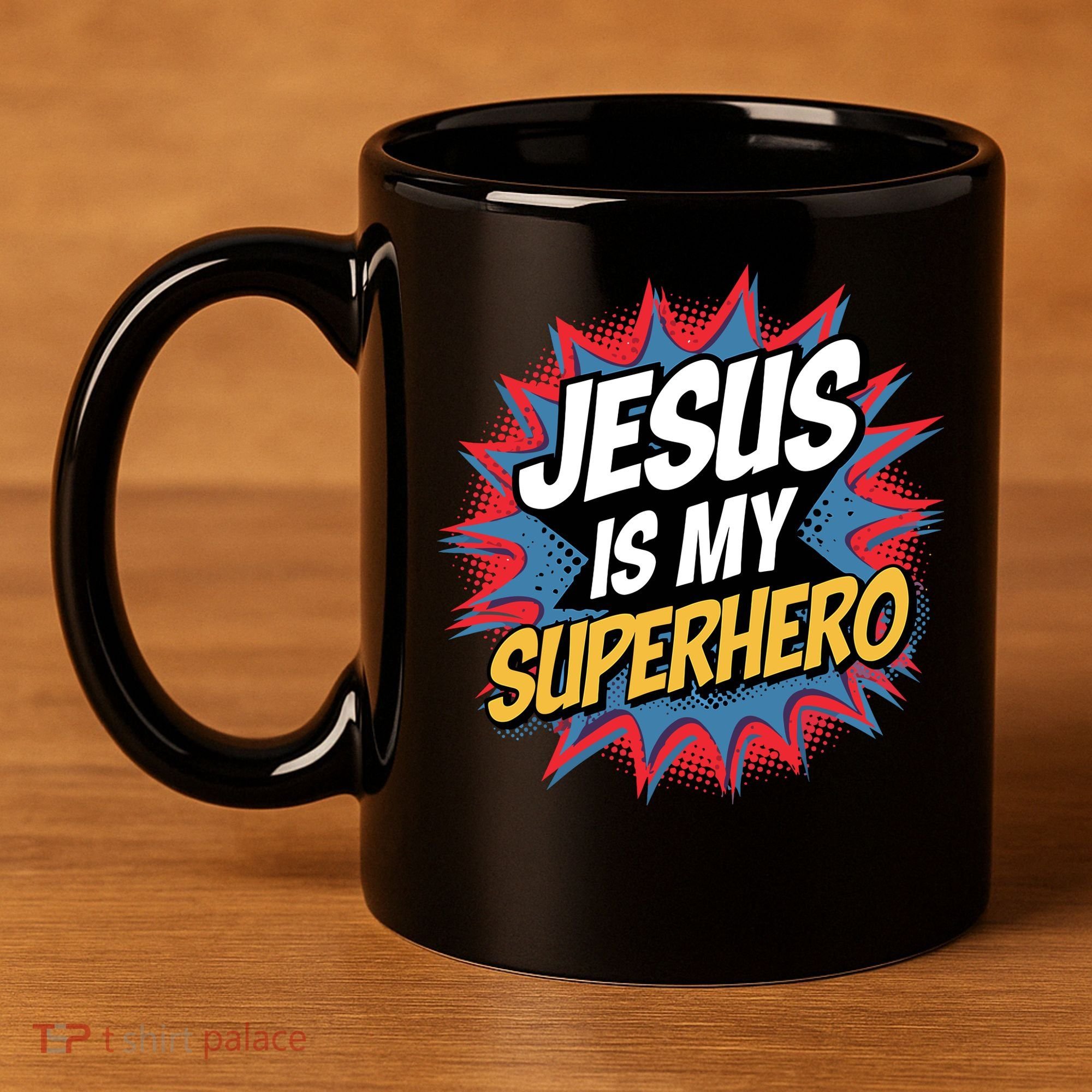 Boy Jesus Is My Superhero Christian 11oz C Handle Ceramic Mug