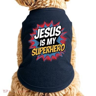 Boy Jesus Is My Superhero Christian Doggie Tank