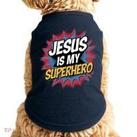Boy Jesus Is My Superhero Christian Doggie Tank thumb 0