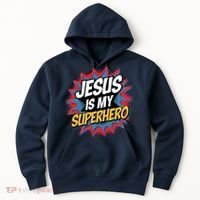 Boy Jesus Is My Superhero Christian Hoodie thumb 0
