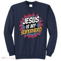 Boy Jesus Is My Superhero Christian Sweatshirt thumb 0