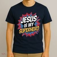 Boy Jesus Is My Superhero Christian T-Shirt thumb 3