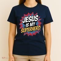 Boy Jesus Is My Superhero Christian T-Shirt thumb 4
