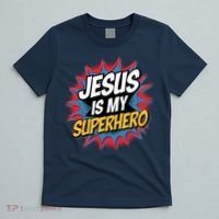Boy Jesus Is My Superhero Christian T-Shirt thumb 5