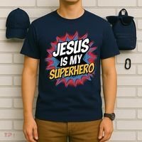 Boy Jesus Is My Superhero Christian T-Shirt thumb 6