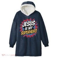 Boy Jesus Is My Superhero Christian Hooded Wearable Blanket thumb 0