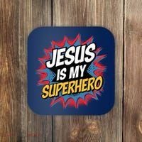 Boy Jesus Is My Superhero Christian Coaster thumb 0