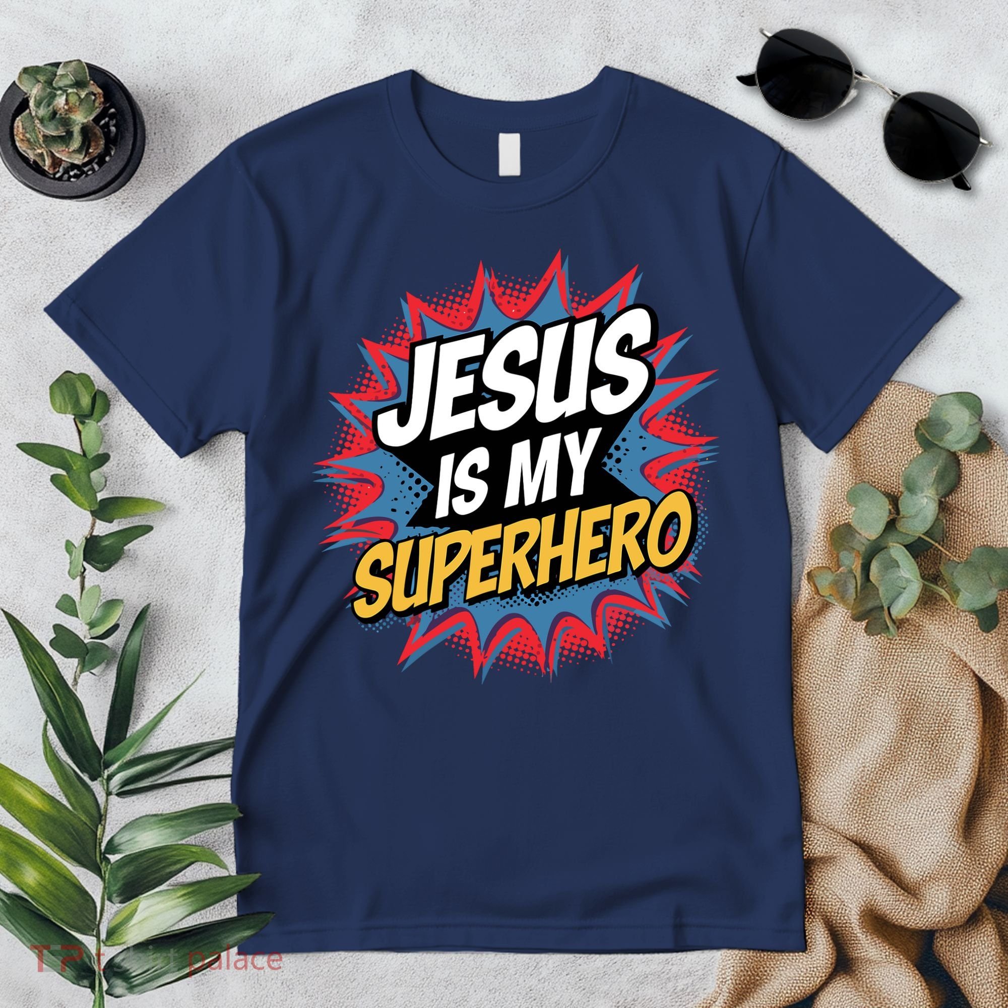Boy Jesus Is My Superhero Christian Premium T-Shirt