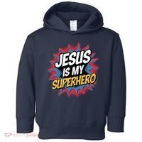 Boy Jesus Is My Superhero Christian Toddler Hoodie thumb 0
