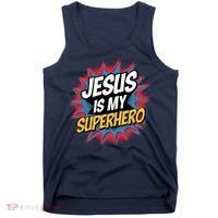 Boy Jesus Is My Superhero Christian Tank Top thumb 0