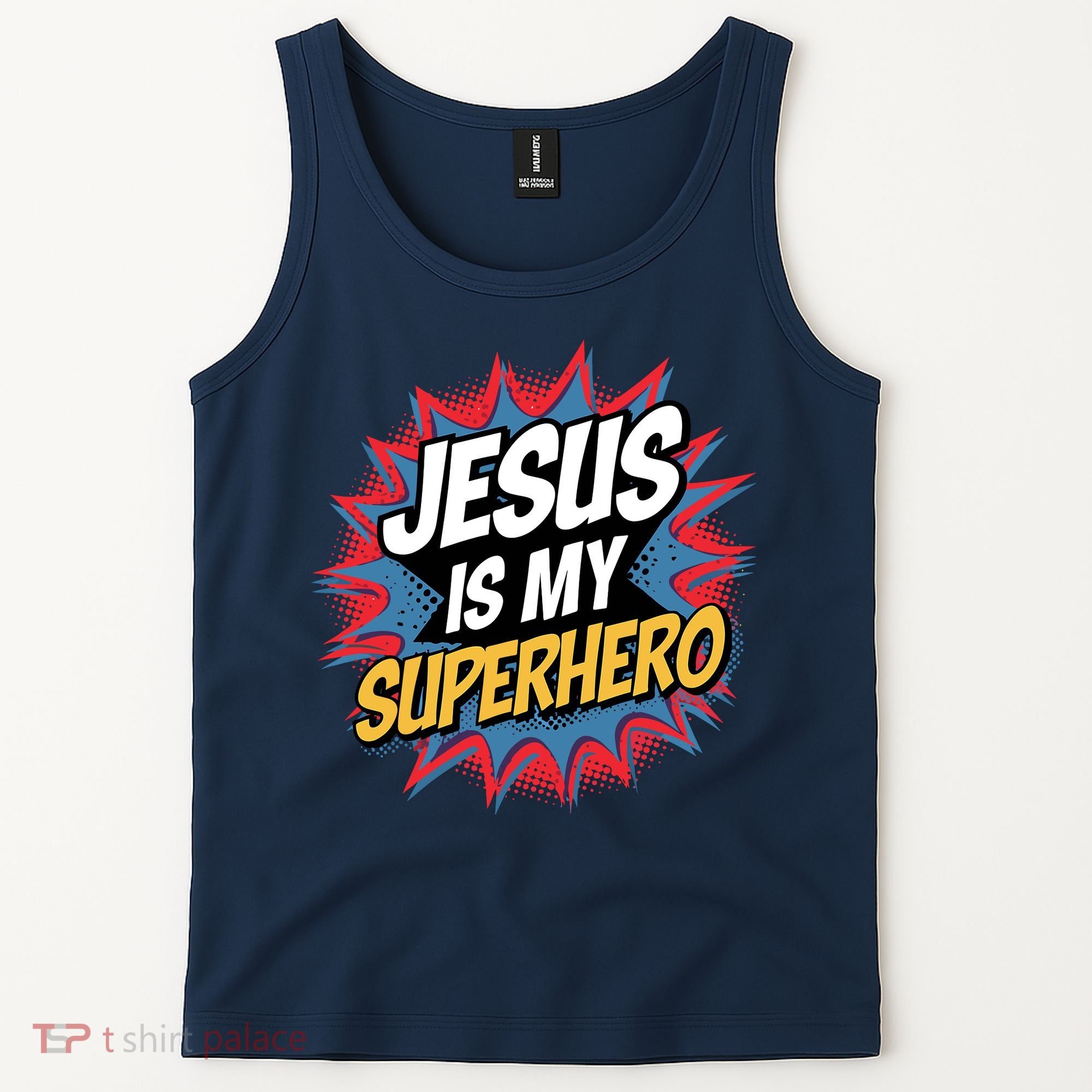 Boy Jesus Is My Superhero Christian Tank Top