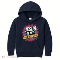 Boy Jesus Is My Superhero Christian Kids Hoodie thumb 0