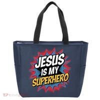 Boy Jesus Is My Superhero Christian Tote Bag thumb 0
