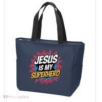 Boy Jesus Is My Superhero Christian Tote Bag thumb 3