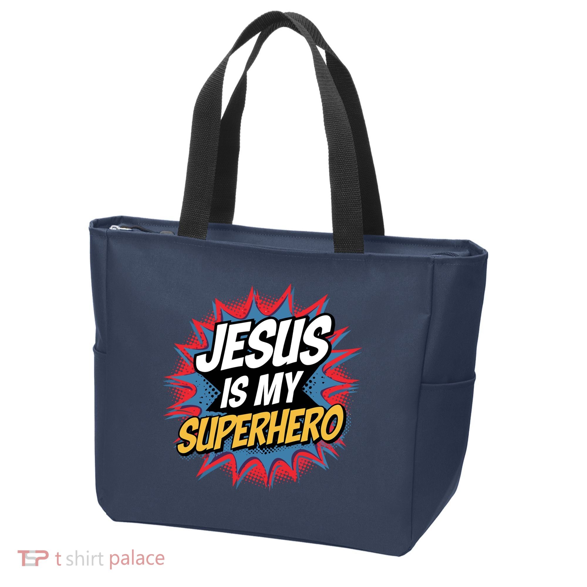 Boy Jesus Is My Superhero Christian Tote Bag