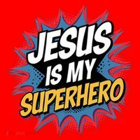 Boy Jesus Is My Superhero Christian Santa Hat thumb 1