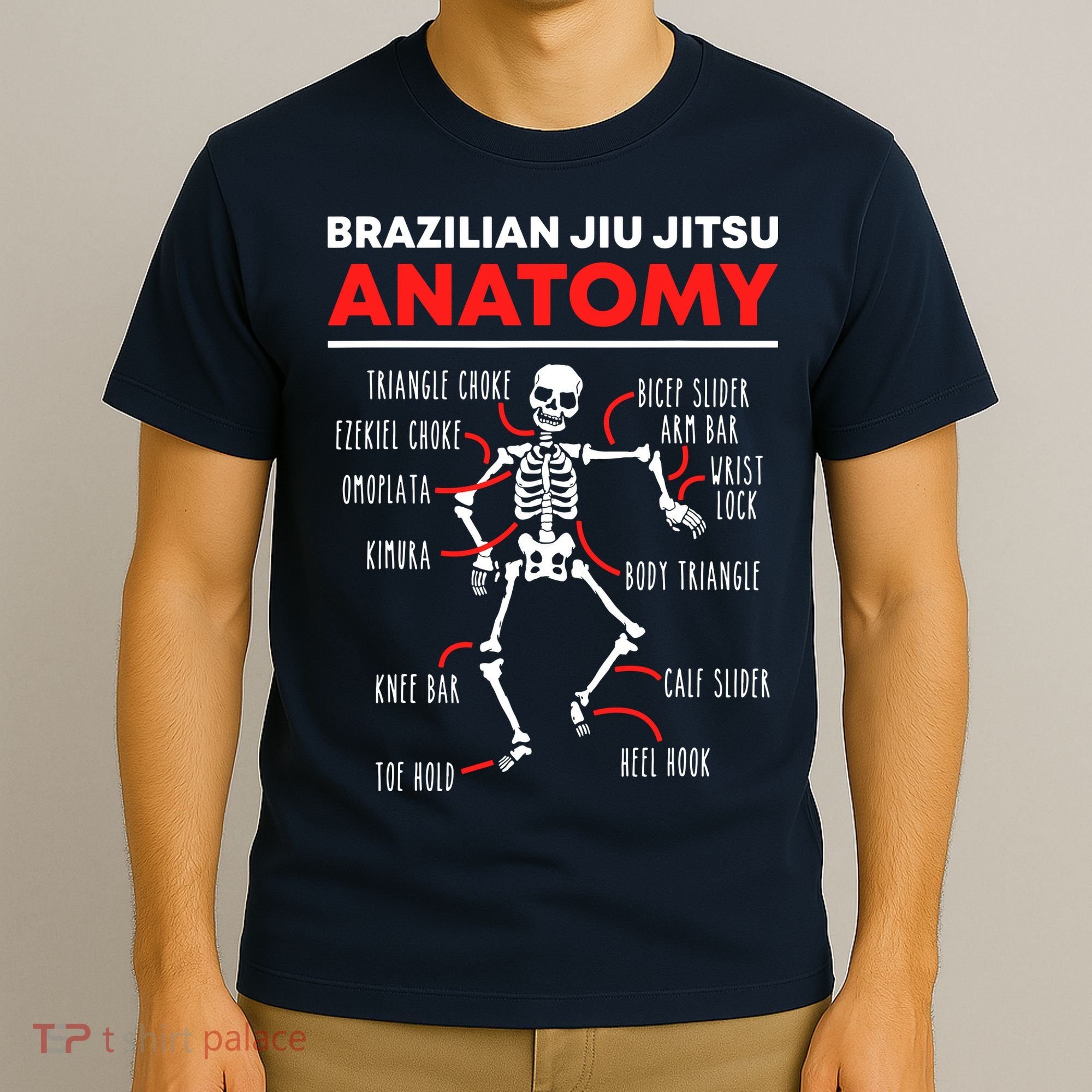 Brazilian Jiu Jitsu Anatomy Skeleton Funny Mix Martial Arts T-Shirt