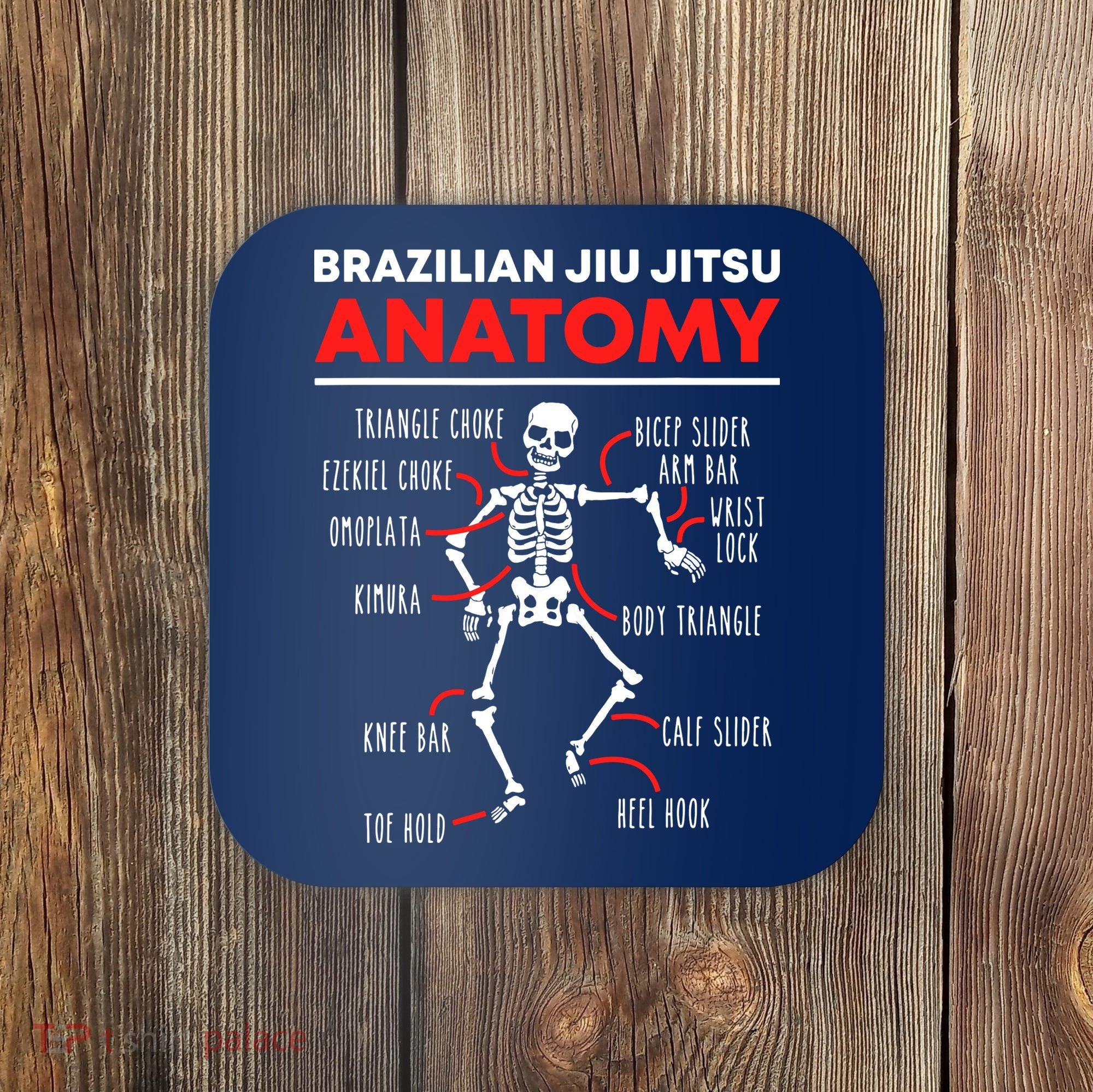 Brazilian Jiu Jitsu Anatomy Skeleton Funny Mix Martial Arts Coaster