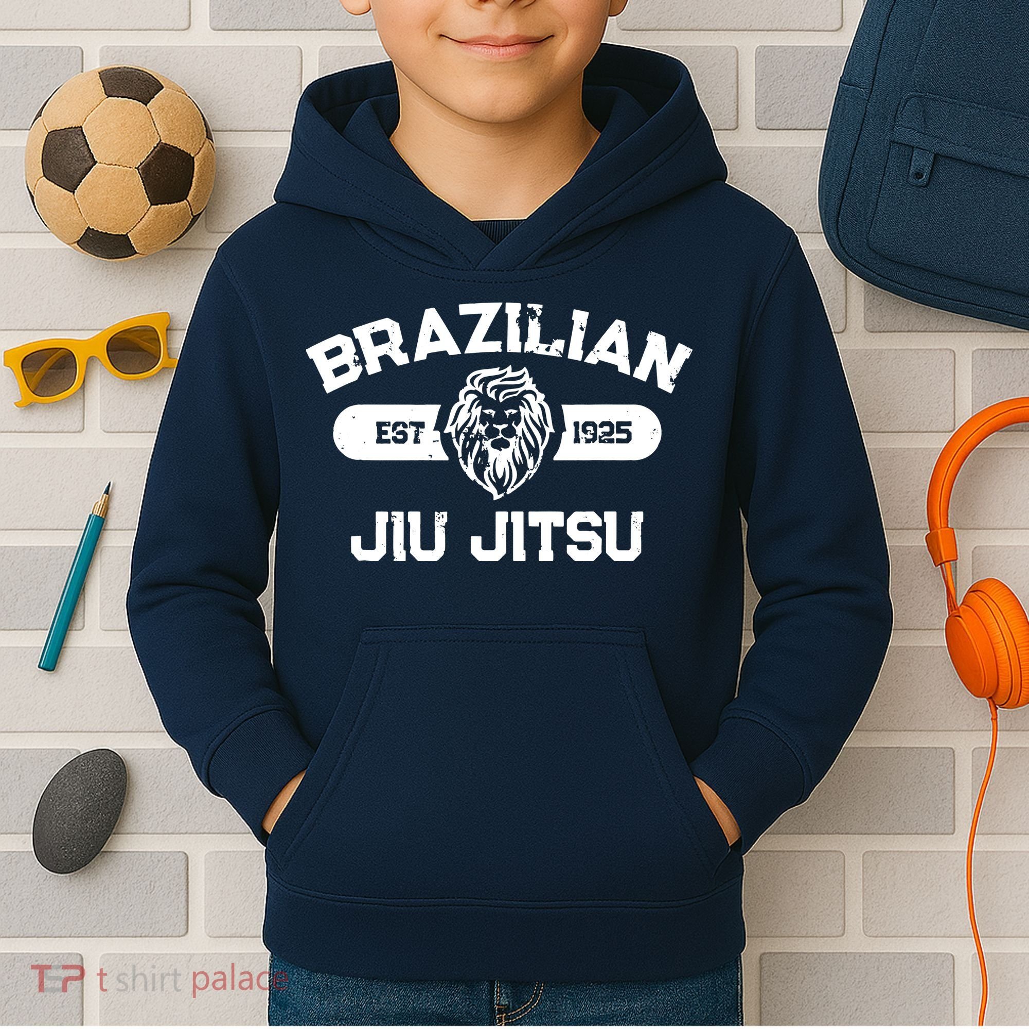 Brazilian Jiu Jitsu Established 1925 BJJ Gift MMA Fighter Kids Hoodie