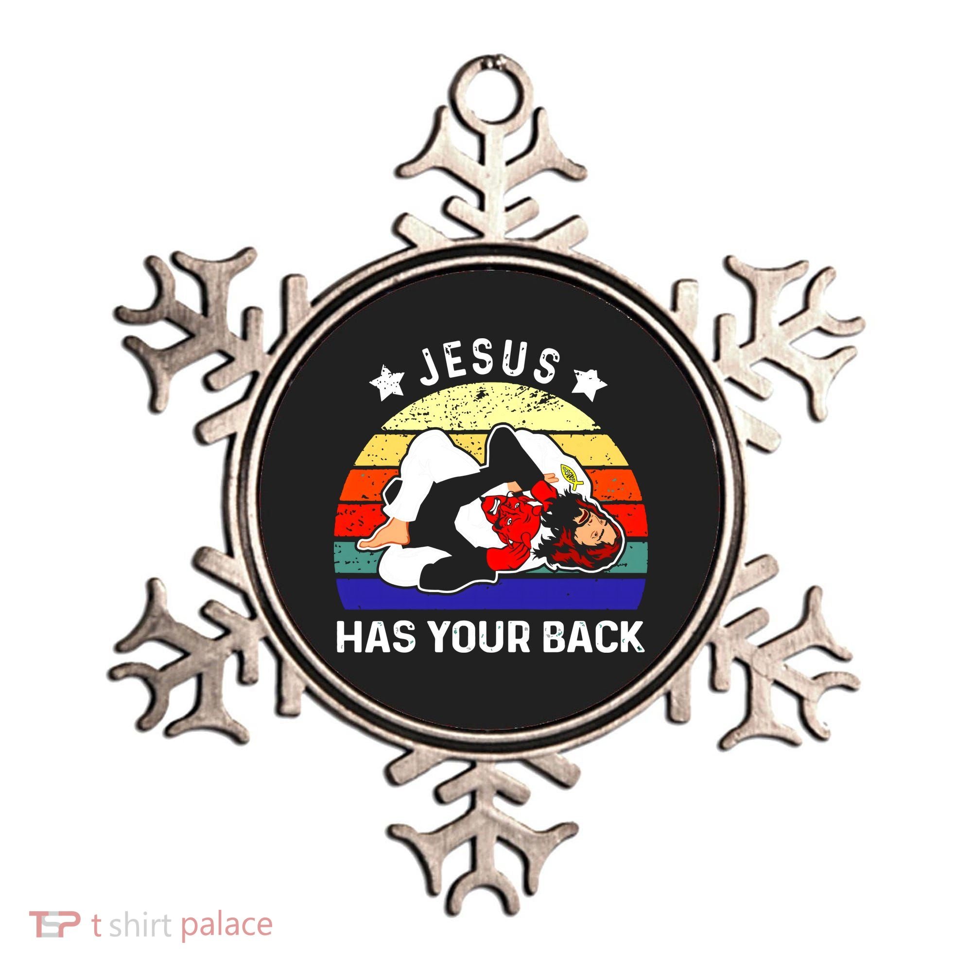 Brazilian Jiu Jitsu Jesus Has Your Back Ornament