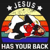 Brazilian Jiu Jitsu Jesus Has Your Back Ornament thumb 1