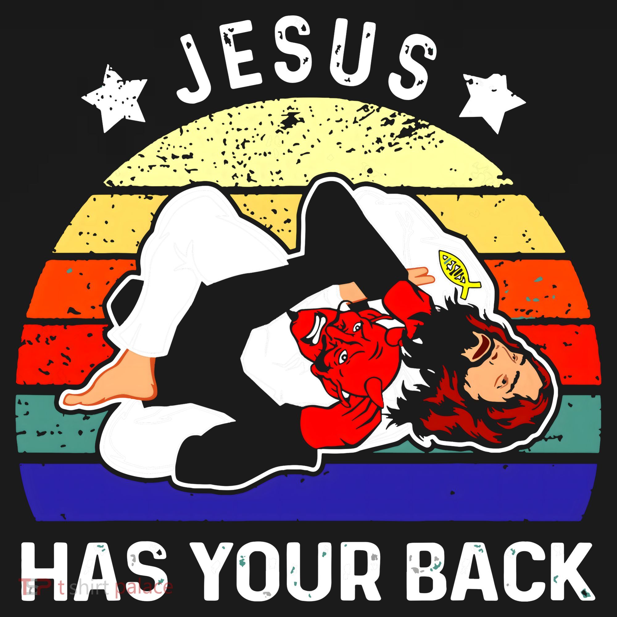 Brazilian Jiu Jitsu Jesus Has Your Back Ornament