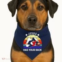 Brazilian Jiu Jitsu Jesus Has Your Back USA-Made Doggie Bandana thumb 1